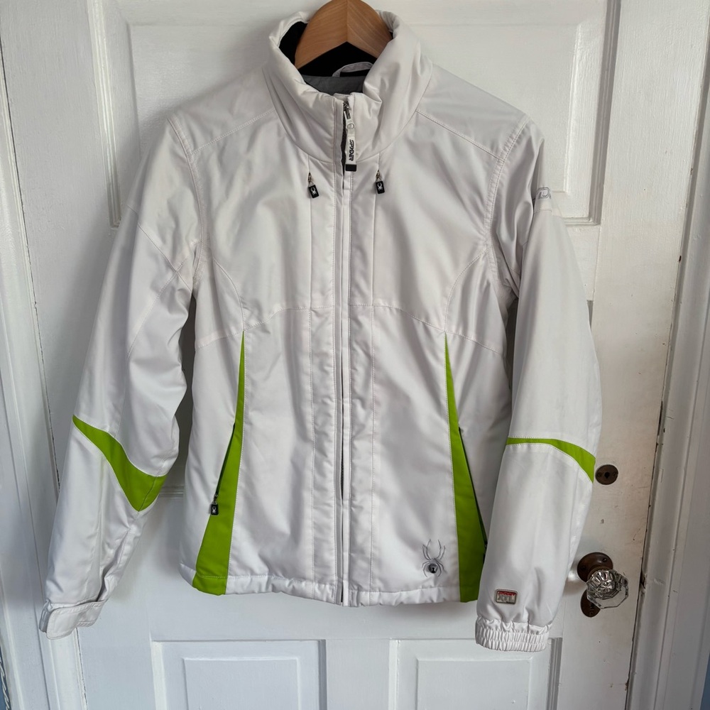 Spyder White and Green Ski Jacket